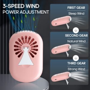 Buqikma USB Mini Lash Fan with Built in Sponge for Eyelash Extension Handheld Air Conditioning Rechargable Type C (Pink)