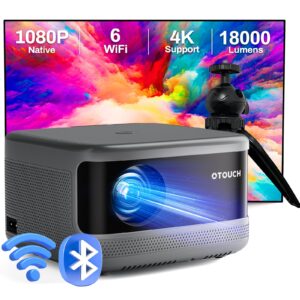 [electric focus]otouch projector native 1080p 18000lm wifi 6 bluetooth 5.2 projector 4k support 4p/6d keystone/50% zoom/phone mirror/hifi speakers/tripod/300''/portable case for home/outdoor 2024 new