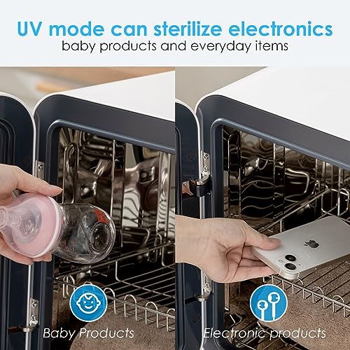 BRBLUERISE Bottle Sterilizer and Dryer 17L 4 in 1 UV Sterilizer and Dryer with Touch Screen Control Auto-Off Safety Sterilizer for Baby stuffs, Baby Bottles & Breast Pump Accessories