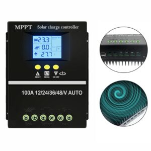 SOGTICPS 100A MPPT Solar Charge Controller 12V 24V 36V 48V LCD Display Battery Intelligent Regulator Max 100V Input Dual USB for Lead-Acid/Lithium…