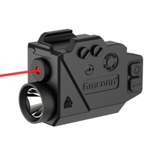 gmconn gun light red laser sight weapon pistol flashlight, 800 lumen led flashlight with red beam for glock