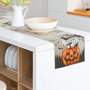 Halloween Table Runner 72 Inches Long Halloween Decorations Indoor Halloween Pumpkin Table Runner for Home Parties Decor