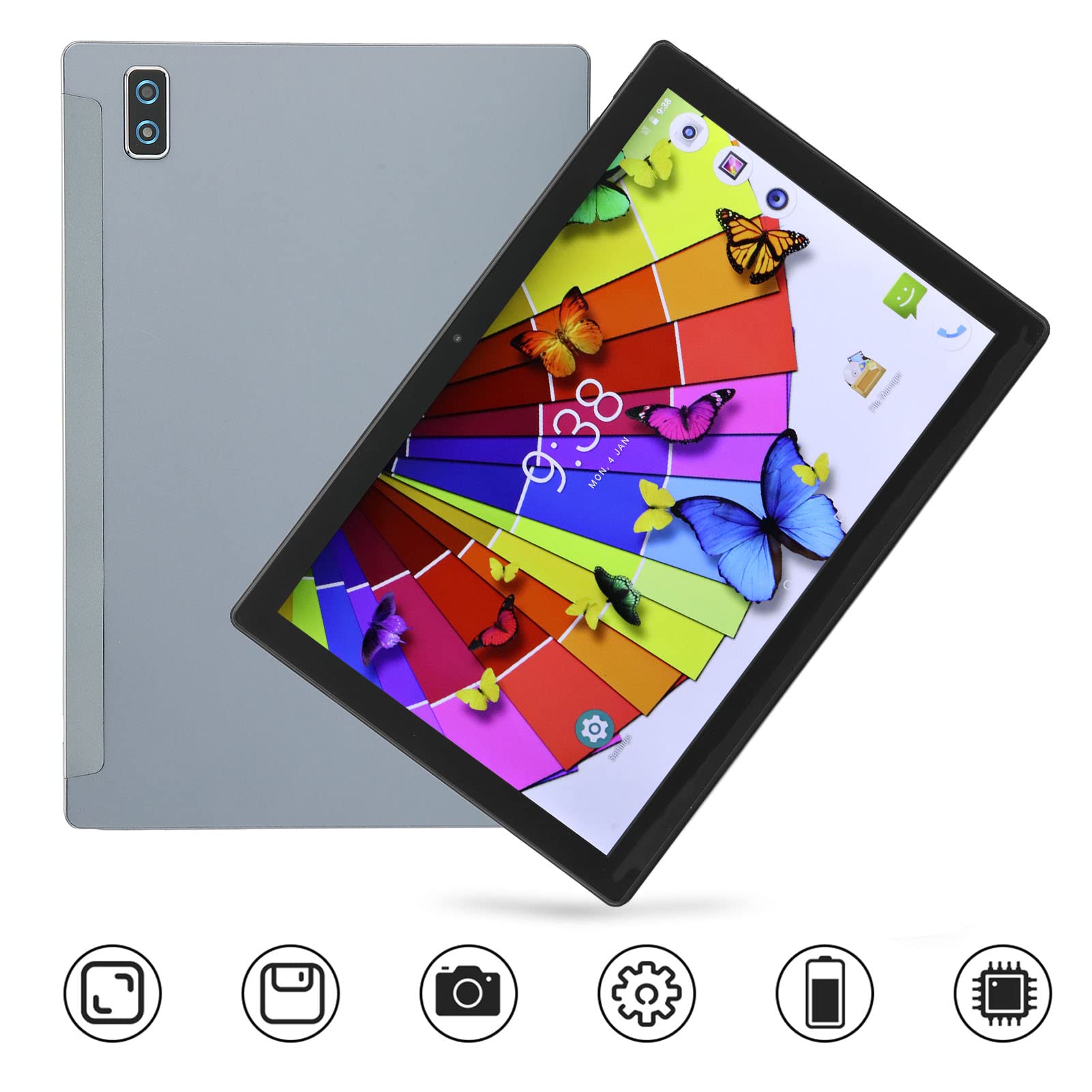 Tablet 10.1 Inch, Android 10 Tablet, Efficient Octa Core Processor, 8GB and 256GB Memory, Dual Card Dual Standby, 8MP Front and 20MP Rear, 128GB Expand Support for Learning, Watch Videos(USA)