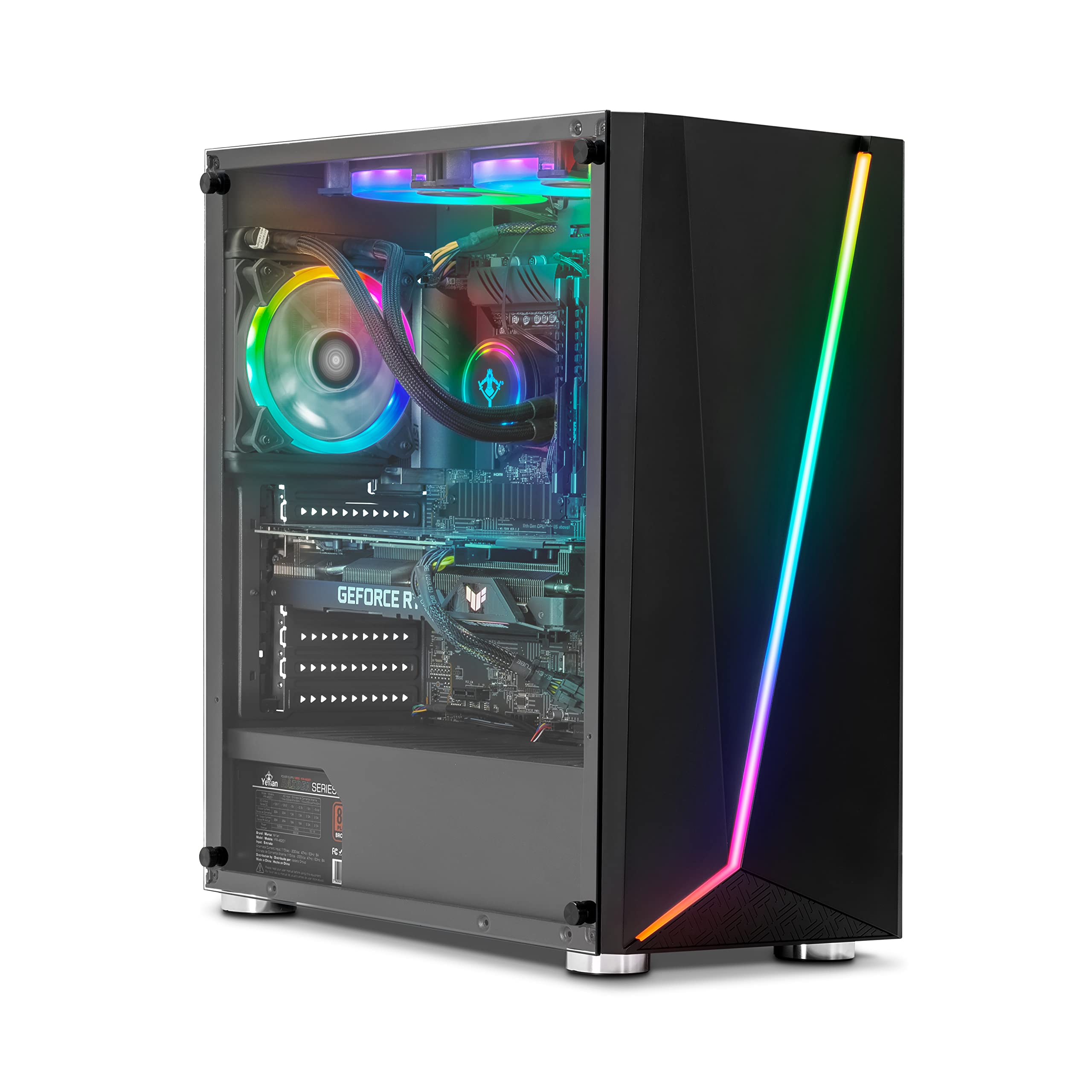 YEYIAN Kunai Desktop PC Gaming, Intel Core i7 12700F 4.9GHz, Nvidia RTX 4060 Ti, 1TB NVMe SSD, 16GB DDR5 4800MHz, ARGB Fans, Windows 11 Home Wi-Fi