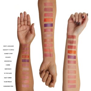 Nudestix Nudies Matte Cream Blush Stick 3-in-1 All Over Face Color - Blush Stick for Cheeks Eyes and Lips - Cream Blush for Cheeks w/Blending Brush (Naughty N' Spice)