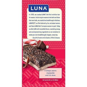 LUNA Bar - Chocolate Peppermint Stick - Gluten-Free - Non-GMO - 7-9g Protein - Made with Organic Oats - Low Glycemic - Whole Nutrition Snack Bars - 1.69 oz. (12 Pack)