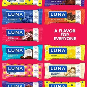 LUNA Bar - Chocolate Peppermint Stick - Gluten-Free - Non-GMO - 7-9g Protein - Made with Organic Oats - Low Glycemic - Whole Nutrition Snack Bars - 1.69 oz. (12 Pack)