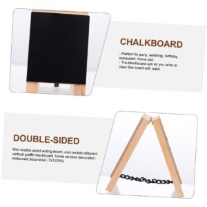 DECHOUS 1pc Vertical Graffiti Blackboard Small Chalkboard Signs Chalkboard Place Cards A Frame Chalkboard Wedding Party Chalkboard Display Table Number Message Boards Wood Mini 3D