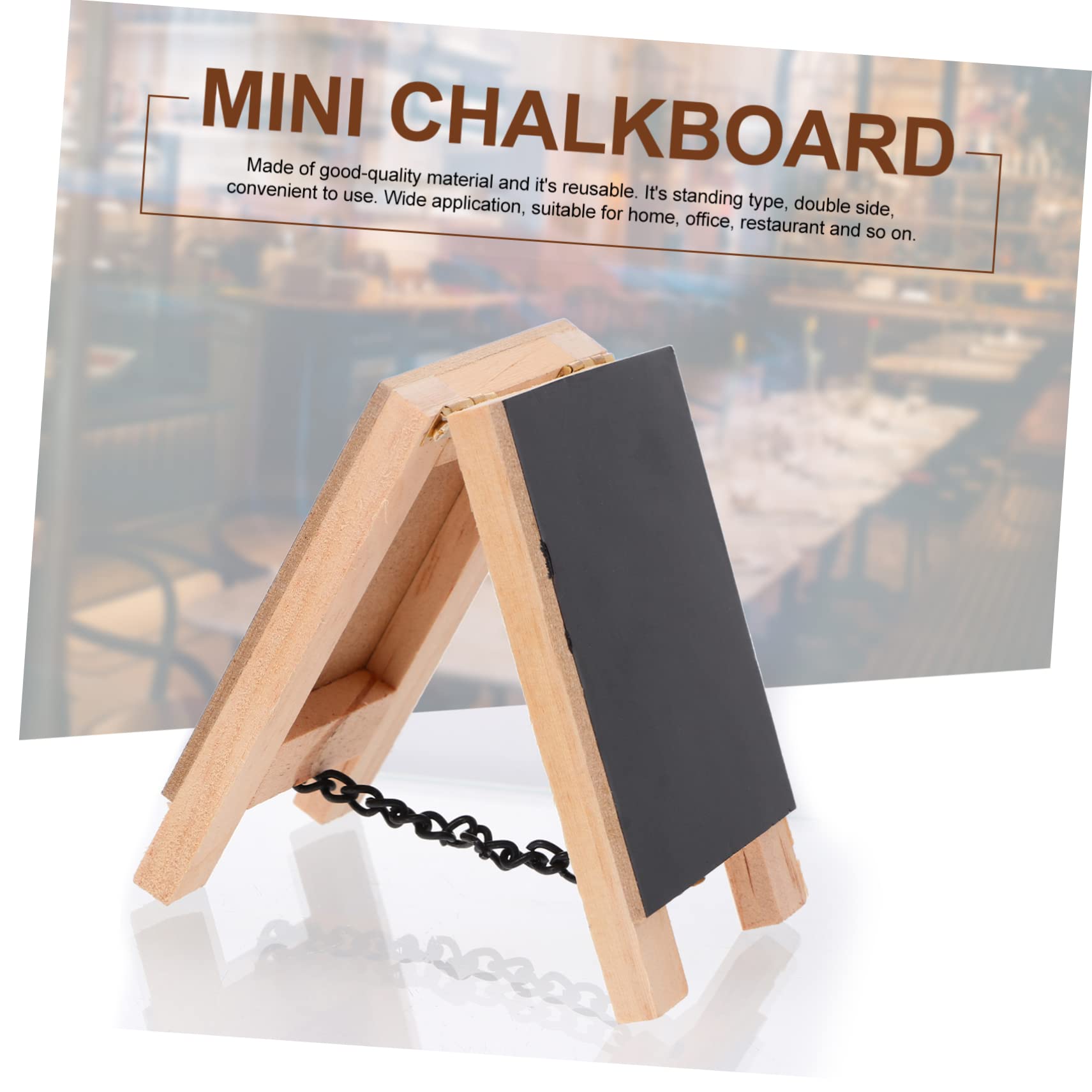 DECHOUS 1pc Vertical Graffiti Blackboard Small Chalkboard Signs Chalkboard Place Cards A Frame Chalkboard Wedding Party Chalkboard Display Table Number Message Boards Wood Mini 3D