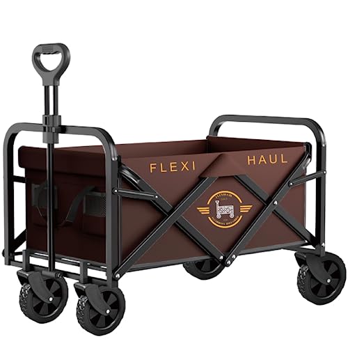 FLEXIHAUL: Collapsible Foldable Wagon cart. Perfect as a Garden Cart, Grocery Cart, Beach cart, Shopping cart All Terrain Wheels. No Assembly Required!