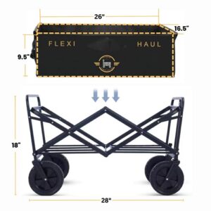 FLEXIHAUL: Collapsible Foldable Wagon cart. Perfect as a Garden Cart, Grocery Cart, Beach cart, Shopping cart All Terrain Wheels. No Assembly Required!