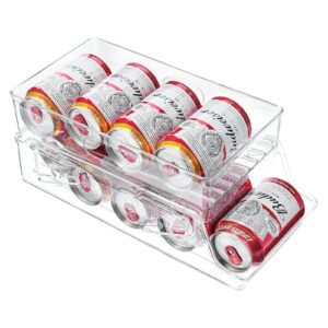 Auto Scrolling Soda Can Organizer for Refrigerator, Augot 2-layer Fridge Organizers and Storage, Foldable Thicker Can Organizer Pantry for Pantry, Countertop, Cabinet (Upgrade)