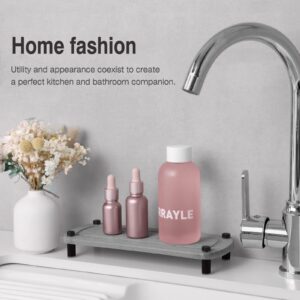 Kibelly Instant Dry Sink Organizer,Kitchen & Bathroom Sponge Soap Rack Dispenser,Countertop Fast Drying Tray Holder，Stainless Steel & Rubber Base Protection