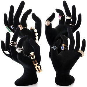 mezchi 4 pack hand ring holder, polyresin mannequin hand, ok gesture ring display stand, hand form jewelry organizer for ring bangle bracelet hand chain, finger ring display, photo props