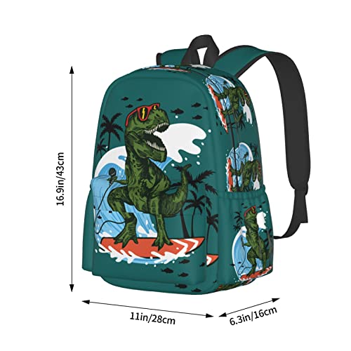 Zisqerts Dinosaur Backpack 16 Inches Lightweight Travel Laptop Backpack