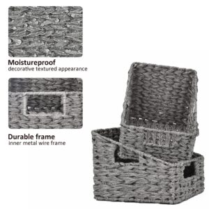 GRANNY SAYS Bundle of 3-Pack Wicker Baskets for Storage & 2-Pack Wicker Shelf Baskets