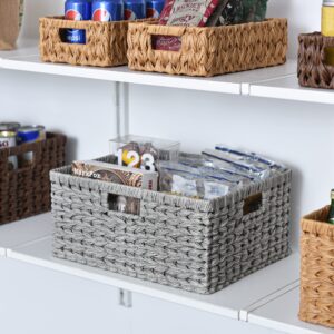 GRANNY SAYS Bundle of 3-Pack Wicker Baskets & 1-Pack Wicker Shelf Basket for Organizing