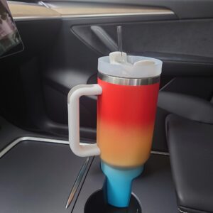 TLINNA 40oz Stainless Steel Vacuum Insulated Tumbler with Lid and Straw for Water, Iced Tea or Coffee, Smoothie and More (Gradient Rainbow)