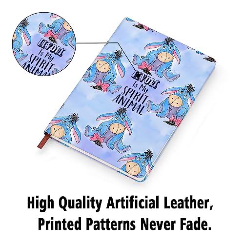 JOHSBYD Cartoon Animation Faux Leather Notebook |Eeyore Fan Lover Notebook TV Movie Gift for for Women Men Girls Birthday Graduation Gifts for Daughter Friends (Eeyore IS My spirit animal)