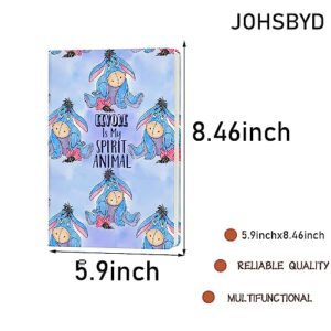 JOHSBYD Cartoon Animation Faux Leather Notebook |Eeyore Fan Lover Notebook TV Movie Gift for for Women Men Girls Birthday Graduation Gifts for Daughter Friends (Eeyore IS My spirit animal)