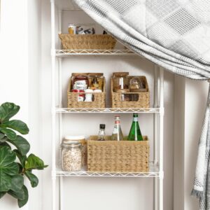 GRANNY SAYS Bundle of 3-Pack Wicker Baskets for Storage & 2-Pack Wicker Shelf Baskets