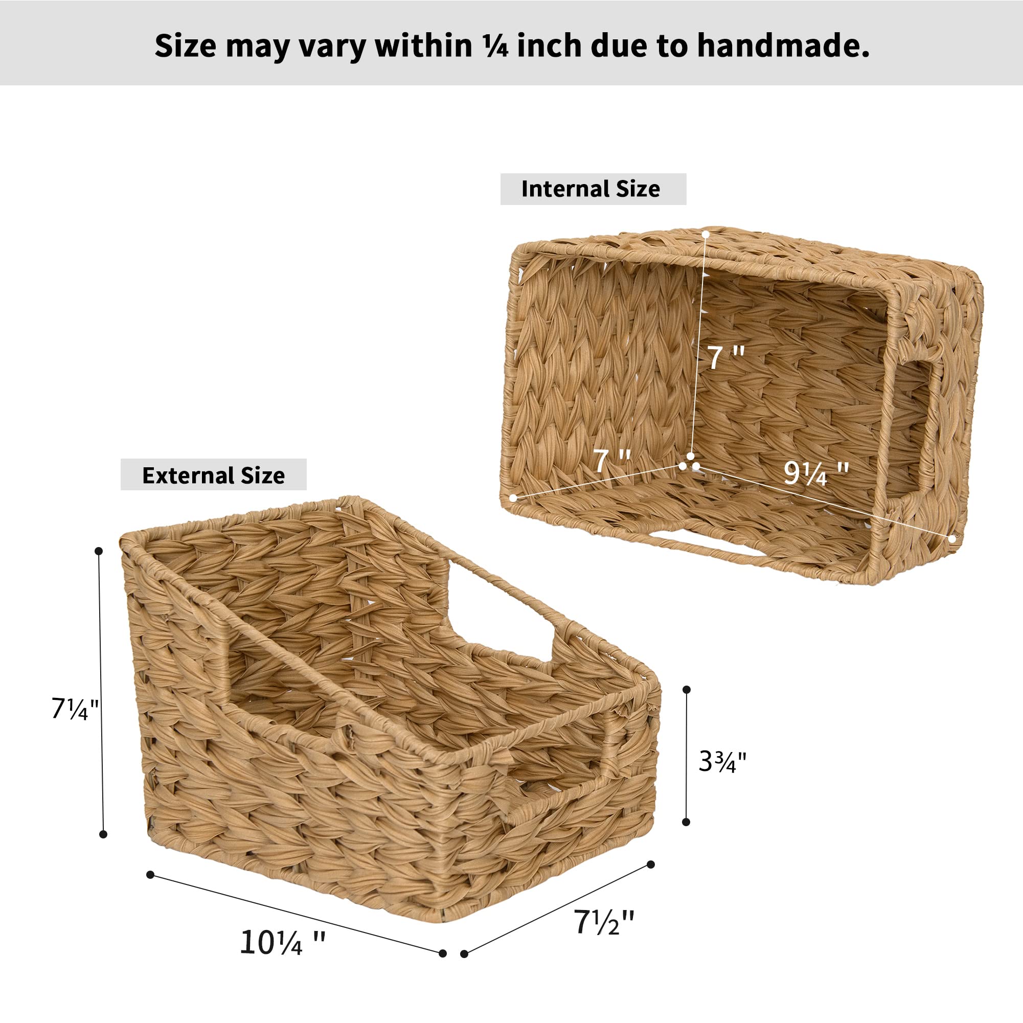 GRANNY SAYS Bundle of 3-Pack Wicker Baskets for Storage & 2-Pack Wicker Shelf Baskets