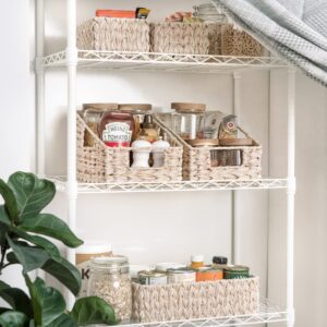 GRANNY SAYS Bundle of 3-Pack Wicker Baskets for Storage & 2-Pack Wicker Shelf Baskets