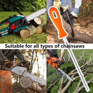 Restoo 3 Pack Chainsaw Sharpener File Kit for Sharpening Chainsaw Chain, Durable Steel Chain Saw Sharpener Tool Accessories with Hard Plastic Handle (3 Pack, 5/32, 7/32, 3/16 inch)