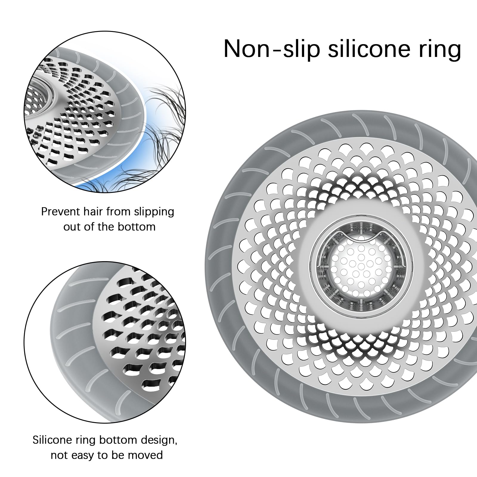 Drain Hair Catcher Bathtub Drain Strainers, Strainer Stainless Steel Drain Protector for Bathroom, Bathtub, Sink, washbasin, Kitchen