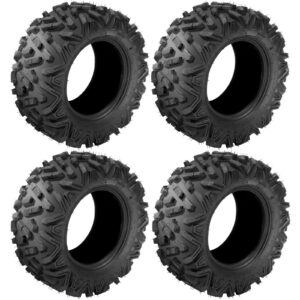 tuffiom set of 4 atv utv all-terrain tires 25x8-12 front & 25x10-12 rear, 6 pr, tubeless