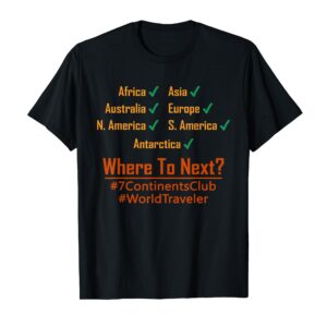 7 Continents World Traveler for travel enthusiasts T-Shirt