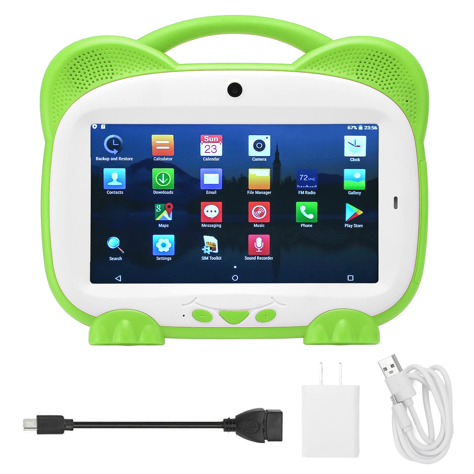 GLOGLOW Kids Touch Tablet, 5500mAh Tablet 7 Inch 4GB and 32GB HD 1080P for Girls (Green)