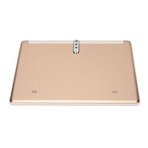 ciciglow 10 Inch Tablet, Tablet PC 3GB RAM 32GB ROM 2.0GHz Octa Core CPU, 5G WiFi Gold Tablet IPS Display 3 Card Slots 6000mAh 100‑240V (US Plug)
