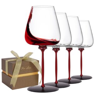 wine glass for wedding, lead-free crystal glass with austria crystal, non-slip base or swirling base for decanting, 1 piece, safety gift box package, ideal for weddings and wine lovers