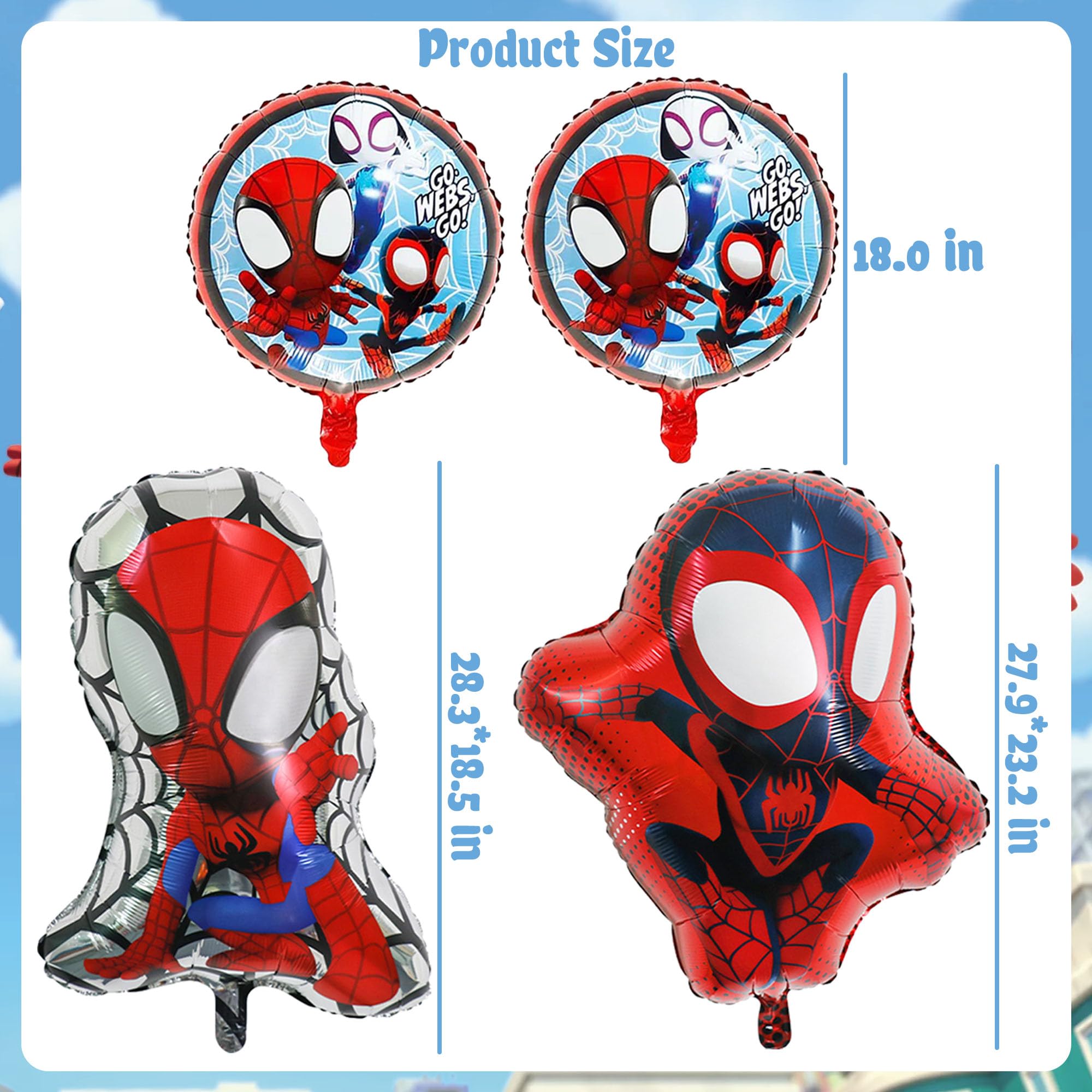 174 Pcs Amazing Friends Birthday Decorations, Include Banner, Backdrop, Balloons, Tablecloth, Spidey Plates, for Amazing Friends Theme Birthday Party Decorations (Serve 10 Guest)