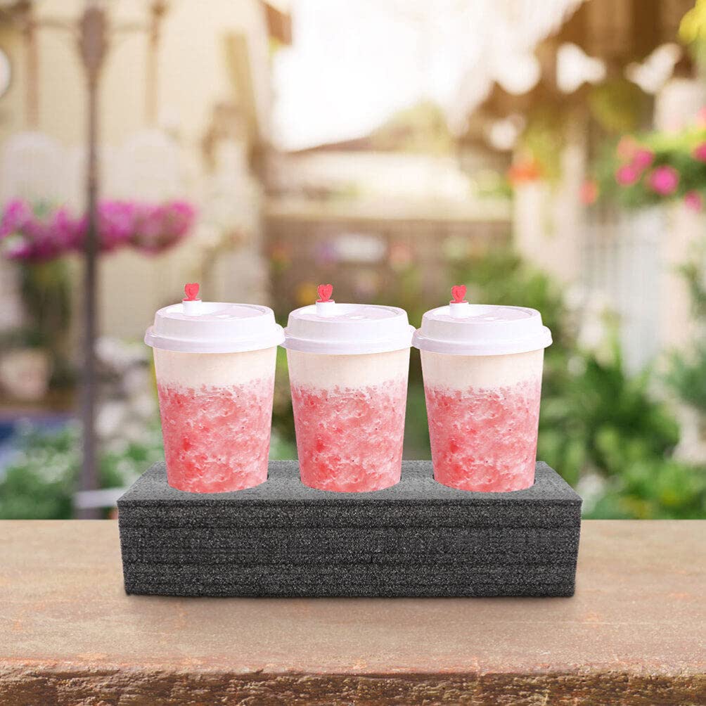 Uonlytech 4pcs Portable Cup Food Drink Carrier Drink Packing Carrier Portable Takeaway Box Water Cup Coffee Supplies Pearl Cotton Milk Tea Tray Takeaway Cup Bottle Takeaway