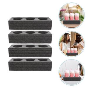 Uonlytech 4pcs Portable Cup Food Drink Carrier Drink Packing Carrier Portable Takeaway Box Water Cup Coffee Supplies Pearl Cotton Milk Tea Tray Takeaway Cup Bottle Takeaway