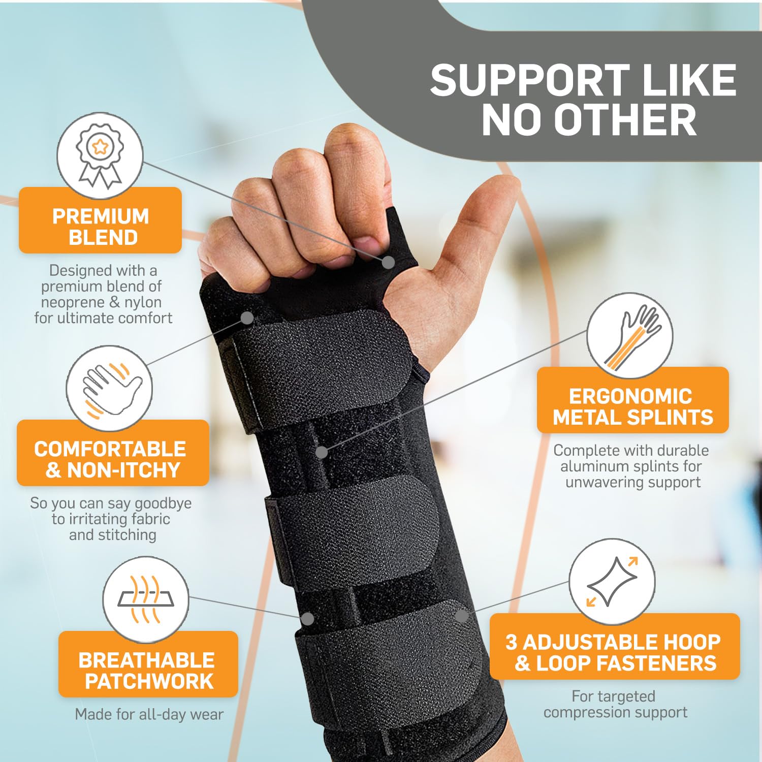 BracEasy Carpal Tunnel Wrist Brace: Wrist Support Brace/Hand Brace For Carpal Tunnel Relief, Tendonitis, Wrist Brace For Arthritis Pain And Support, Wrist Brace For Sprained Wrist [Black; 2-Pack]