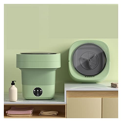 Open a new experience washing and care Folding Washing Machine Portable Small Washing Machine Household Dormitory Small (Color : Green-Blue Light)