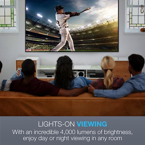 Optoma HZ40HDR Compact Long Throw Laser Home Theater and Gaming Projector, 1080p HD with 4K HDR Input, High Bright 4,000 Lumens