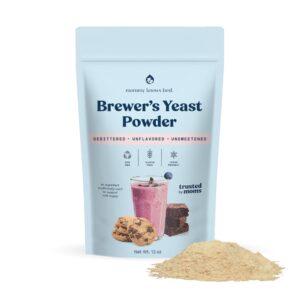 mommy knows best brewer's yeast powder for lactation support for breastfeeding | mild-tasting, debittered, delicious in lactation cookies, smoothies, lactation recipes, gluten-free, 12 oz