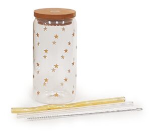 glass cups with bamboo lids and straws - drinking glasses with glass straw, glass tumbler with straw and lid, glass coffee mugs with lids, cute glass cups with lids and straws, glass coffee cup (4)