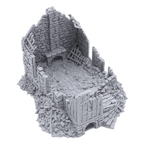ruined barlyway cottage by printable scenery, 3d printed tabletop rpg scenery and wargame terrain 28mm miniatures