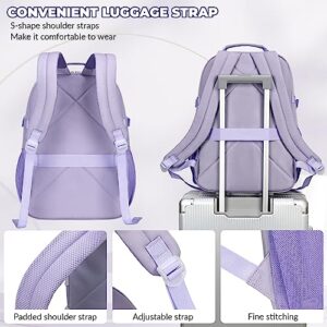 Lanola Travel Backpack Durable Middle Schoolbag Travel Bag for Men & Women Lightweight College Student Backpack - Gray Blue
