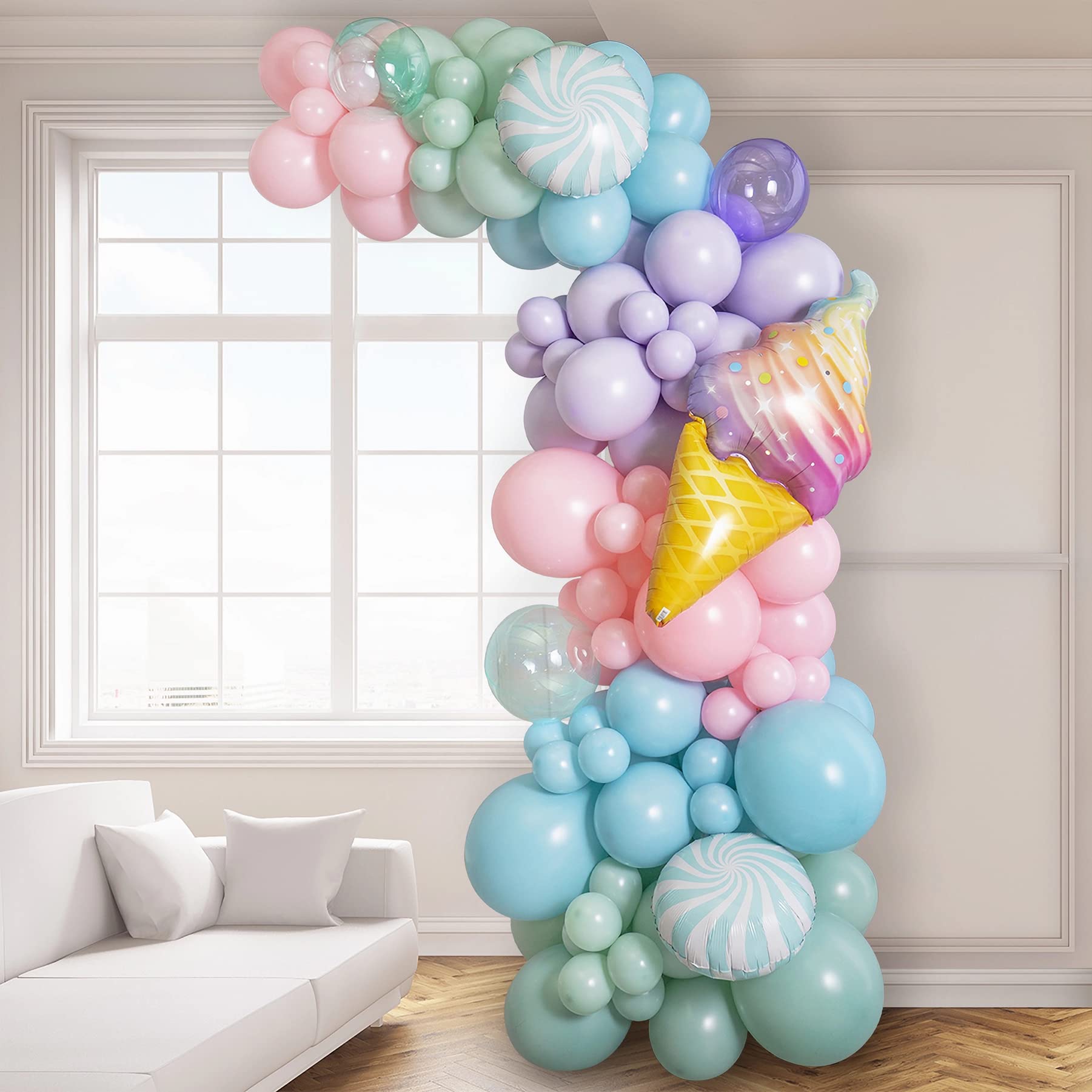 Balloon Arch Kit - Free Bending Shape,8.2ft & 5ft Balloon Column Stand Independent Suspended Standing, 13" Water-Filled Base - Ideal for Weddings, Baby Showers, and Birthday Parties (8.2ft & 5ft)