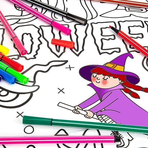 Halloween Giant Coloring Poster for Kids, 31.5 x 39.37 Inch Happy Halloween Jumbo Coloring Poster with Pumpkin, Huge Coloring Paper Large Coloring Sheets for Halloween School Home Birthday Party