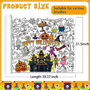 Halloween Giant Coloring Poster for Kids, 31.5 x 39.37 Inch Happy Halloween Jumbo Coloring Poster with Pumpkin, Huge Coloring Paper Large Coloring Sheets for Halloween School Home Birthday Party