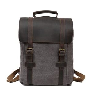 canvas backpack for men outdoor travel rucksack working laptop bag (color : g, size : 15.6 * 12.5 * 4in)