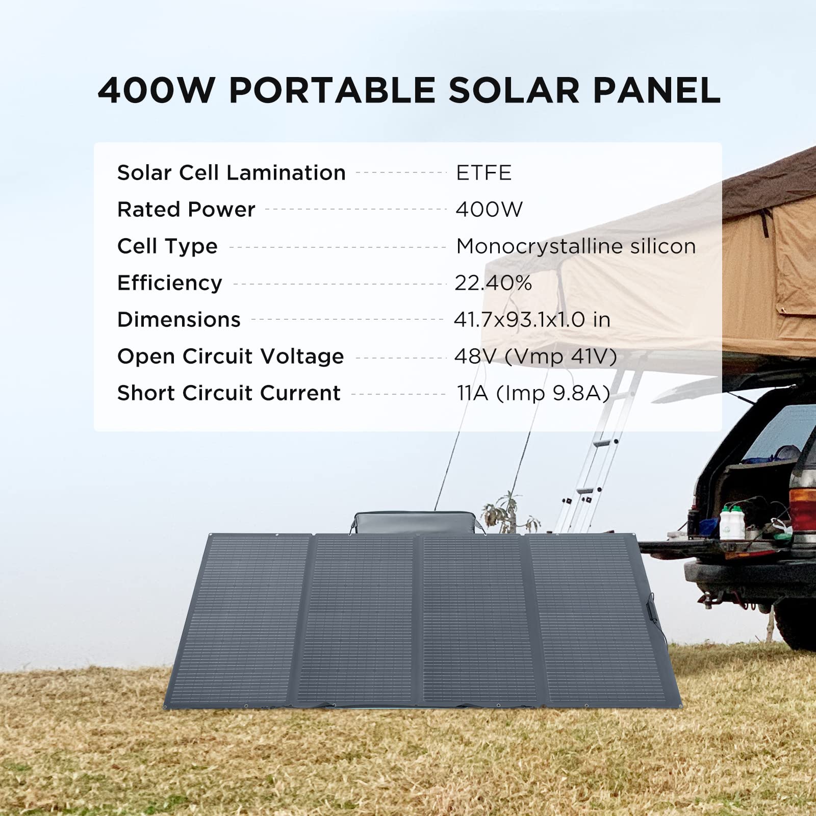 EF ECOFLOW Solar Generator 256Wh RIVER 2 with 400W Solar Panel LiFePO4 Battery, Up to 600W AC Outlets, Portable Power Station for Outdoor Camping/RVs/Home Use