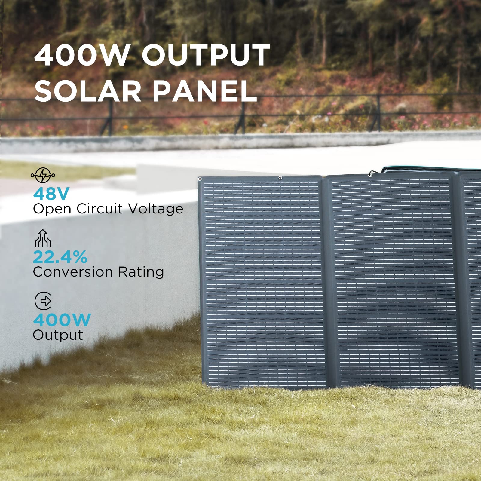 EF ECOFLOW Solar Generator 256Wh RIVER 2 with 400W Solar Panel LiFePO4 Battery, Up to 600W AC Outlets, Portable Power Station for Outdoor Camping/RVs/Home Use